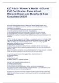 620 Adult - Women's Health - AG and FNP Certification Exam 4th ed. Winland-Brown and Dunphy (Q & A) Completed 2023!!