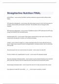 Straighterline Nutrition FINAL exam questions and verified correct answers