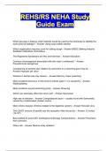 REHS/RS NEHA Study  Guide Exam Questions with Correct Answers