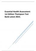 Essential Health Assessment 1st Edition Thompson Test Bank