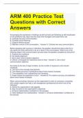 ARM 400 Practice Test Questions with Correct Answers 