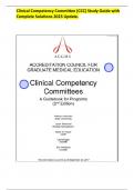 Clinical Competency Committee (CCC) Study Guide with Complete Solutions 2023 Update. 