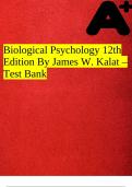 Biological Psychology 12th Edition By James W. Kalat – Test Bank