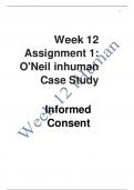 Week12 Assignment 1: O'Neilinhuman CaseStudy Informed Consent