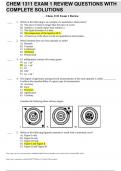 Chem 1311 Exam 1 Review Questions With Complete Solutions