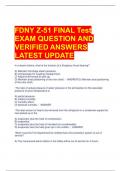 FDNY Z-51 FINAL Test EXAM QUESTION AND  VERIFIED ANSWERS  LATEST UPDATE