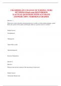 CHAMBERLAIN COLLEGE OF NURSING: NURS 507 WEEK 8 Final exam 2023(VERSION 2).ACTUAL QUESTIONS WITH ACCURATE ANSWERS (100% VERIFIED & GRADED)