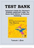 Instructors Guide for Hartmans Nursing Assistant Care The Basics 6e Contents: Lesson Plans: 1 The Nursing Assistant in Long-Term Care  2 Foundations of Resident Care  3 Understanding Residents  4 Body Systems and Related Conditions  5 Confusion, Dementia,