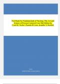 Latest Fundamentals of Nursing: The Art and Science of Person-Centered Care 9th Ed Test Bank| Carol R. Taylor, Pamela B Lynn, Jennifer L Bartlett| Test Bank 100% Veriﬁed Answers