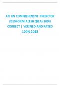 ATI RN COMPREHENSIVE PREDICTOR 2019FORM A(180 Q&A) 100% CORRECT | VERIFIED AND RATED 100% 2023