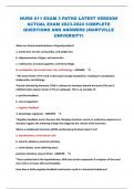 NURS 611 EXAM 3 PATHO LATEST VERSION  ACTUAL EXAM 2023-2024 COMPLETE  QUESTIONS AND ANSWERS (MARYVILLE  UNIVERSITY)