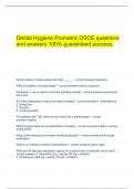  Dental Hygiene Prometric OSCE questions and answers 100% guaranteed success.