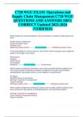  WGU c720 EXAM Operations and Supply Chain Management C720 WGU QUESTIONS AND ANSWERS 100% CORRECT Updated  (VERIFIED)