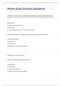 Pharm Exam Practice Questions & Answers (100% correct 2023)