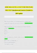 E 100.2 LEVEL A COCT FOR MILITARYPRE-TEST Questions and Answers Graded A+  2023 update