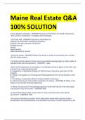 Maine Real Estate Q&A 100% SOLUTION