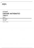 AQA A-level FURTHER MATHEMATICS Paper 1 MARK SCHEME 2023