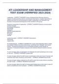 ATI LEADERSHIP AND MANAGEMENT TEST EXAM (VERRIFIED 2023-2024)