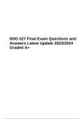 NSG 527 Final Exam Questions and Answers Latest Update 2023/2024 | 100% Verified