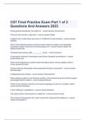  CST Final Practice Exam Part 1 of 2 Questions And Answers 2023