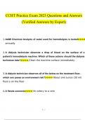 CCHT practice exam questions and answers latest 2023 - 2024 [100% correct answers]