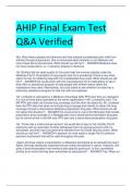 AHIP Final Exam Test  Q&A Verified