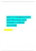 MSN 571 PHARMACOLOGY MIDTERM EXAM 2023 VERSION 2_VERIFIED SOLUTIONS A+