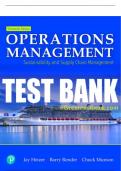 Test Bank For Operations Management: Sustainability and Supply Chain Management 13th Edition All Chapters - 9780135662083