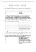 Health Assessment Exam 2: Study Guide Chapter 08:  1.	When performing a physical assessment, the first technique the nurse will always use is:   The skills requisite for the physical examination are inspection, palpation, percussion, and auscultation. The