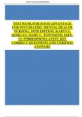 Test Bank For Davis Advantage for Psychiatric Mental Health Nursing 10th Edition Karyn I. Morgan; Mary C. Townsend ( ) / 9780803699670 / Chapter 1-43 / Complete Guide