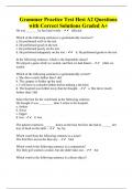 Grammar Practice Test Hesi A2 Questions with Correct Solutions Graded A+