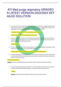 ATI Med surge respiratory GRADED  A LATEST VERSION 2023/2024 DET AILED SOLUTION