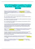 CON 2370 Simplified Acquisition Procedures Exam Study Guide Latest Version Updated 2023-2024