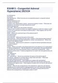 EXAM 5 - Congenital Adrenal Hyperplasia| 2023/24  low aldosterone  low cortisol high testosterone -  What hormones are increased/decreased in congenital adrenal hyperplasia? adrenal insufficiency and virilization of females or Increase in size, pigmentati