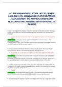 ATI PN MANAGEMENT EXAM LATEST UPDATE  2022-2023/ PN MANAGEMENT ATI PROCTORED  /MANAGEMENT PN ATI PROCTORED EXAM  QUESTIONS AND ANSWERS WITH RATIONALES|  AGRADE