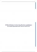 SOWK 260 Quiz Co-Occurring Disorders and Relapse Prevention Questions and Answers Fall 23/24.