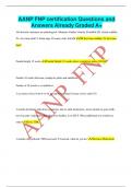 AANPFNPcertificationQuestionsand AnswersAlreadyGradedA+ Alldiastolicmurmursarepathological.MurmursGradesI-barelyII-audible III-clearlyaudible. IV-firsttimethrillV-StethedgeVI-entiresteth.EXAMIIIfirsttimeaudible,IVfirsttime thrill Fundalheight12weeksFundal