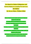 TEST BANK For Ethical Obligations and Decision-Making in Accounting Text and Cases 6th Edition By Steven Mintz, William Miller| Complete Chapter | 100 % Verified