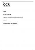 OCR A Level Mathematics A H240/03 MARK SCHEME 2023: Pure Mathematics and Mechanics