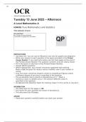 OCR A Level Mathematics A H240/02 JUNE 2023 QUESTION PAPER: Pure Mathematics and Statistics