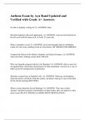 Anthem Exam by Ayn Rand Updated and Verified with Grade A+ Answers