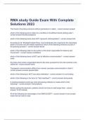  RMA study Guide Exam With Complete Solutions 2023