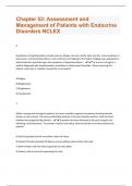 Chapter 52: Assessment and Management of Patients with Endocrine Disorders NCLEX  | 73 Questions With 100% Correct Answers.