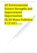 AP Environmental Science Strengths and Improvement Opportunities Ch 20 Water Pollution B 121421A+ solution 