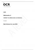 OCR A Level Mathematics A H240/02 JUNE 2023 MARK SCHEME: Pure Mathematics and Statistics