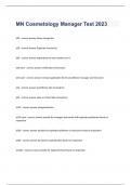 MN Cosmetology Manager Test 2023 questions and 100% correct answers