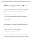 MN Cosmetology State Laws & Rules exam questions and 100% correct answers 