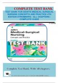 TEST BANK FOR DEWITS MEDICAL SURGICAL NURSING CONCEPTS AND PRACTICE 4TH EDITION STROMBERG / ALL CHAPTERS / COMPLETE GUIDE