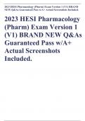 2023 HESI Pharmacology (Pharm) Exam Version 1 (V1) BRAND NEW Q&As Guaranteed Pass w/A+ Actual Screenshots Included.