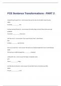 FCE Sentence Transformations - PART 2 exam questions and verified correct answers